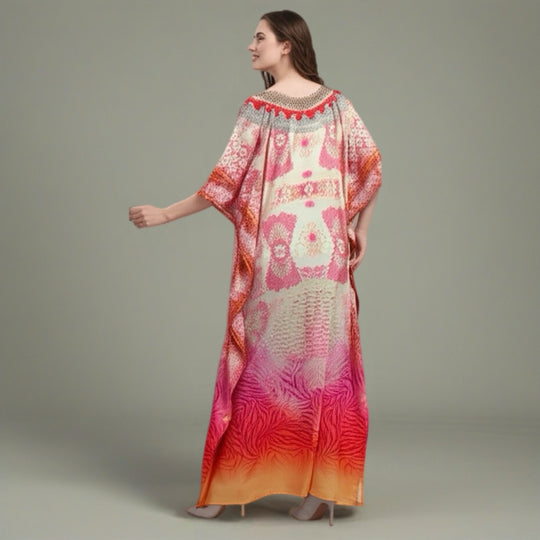 Mia Long Embellished Kaftan Dress