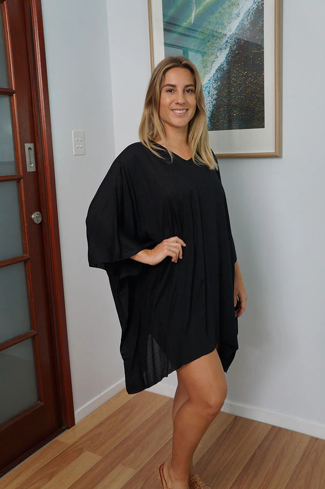 Maya Top Tunic KaftanOSFA 14-26-Black