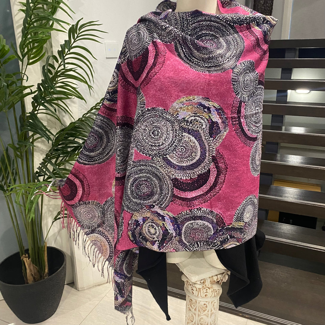 DEIA Pink Purple Cashmere blend Scarf