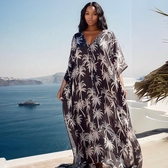 Mia Black Kaftan with Front Tie Size AU 12-20