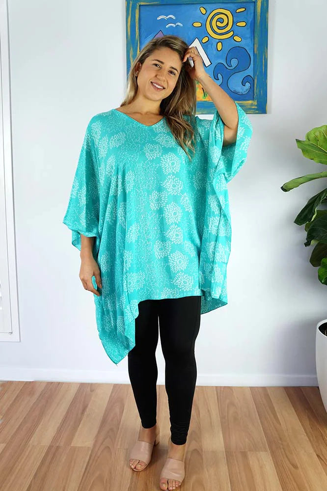 Mint Sunflower Maya Short Top Tunic One Size 14-26