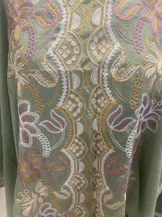 Sage Heavy Embroidered Maya Top Tunic KaftanOSFA 14-24