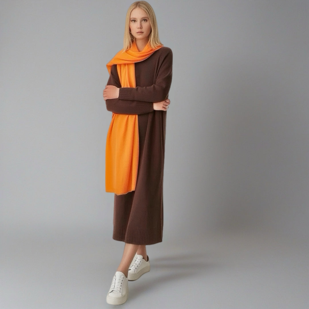 Orange Julian 100% Knitted Cashmere Extra large Travel Wrap