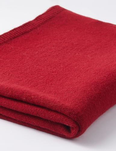 Julian 100% Cashmere Knitted Extra large Travel Wrap/Shawl-Ruby Red