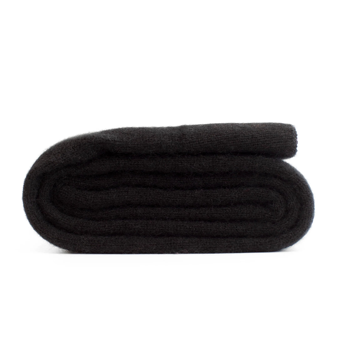 Black Julian 100% Cashmere Knitted 2 Ply  Extra large Travel Wrap/Shawl