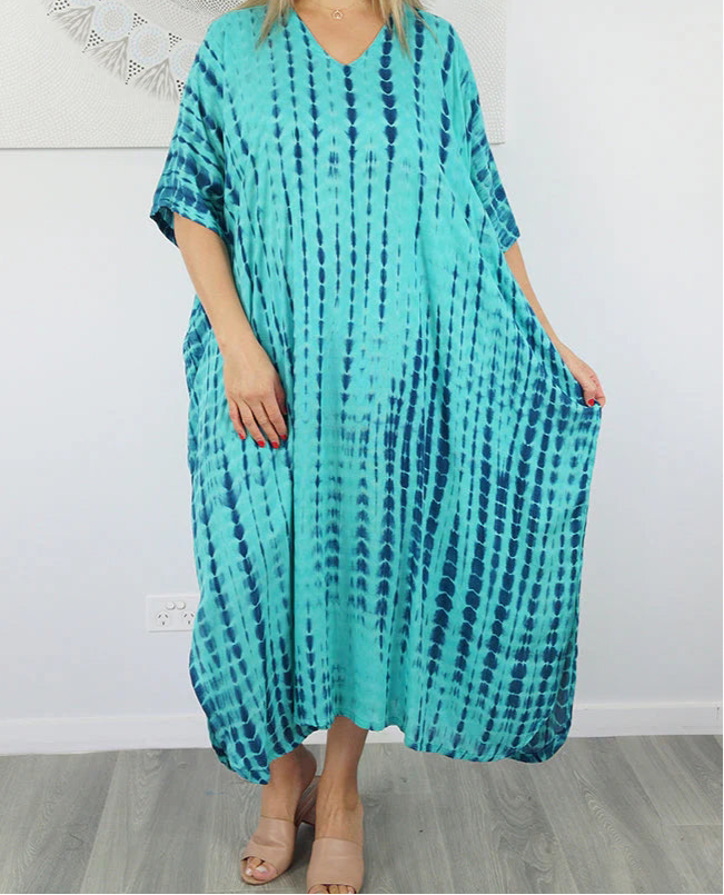 Green Maya Kaftan one size fits AU 12-26
