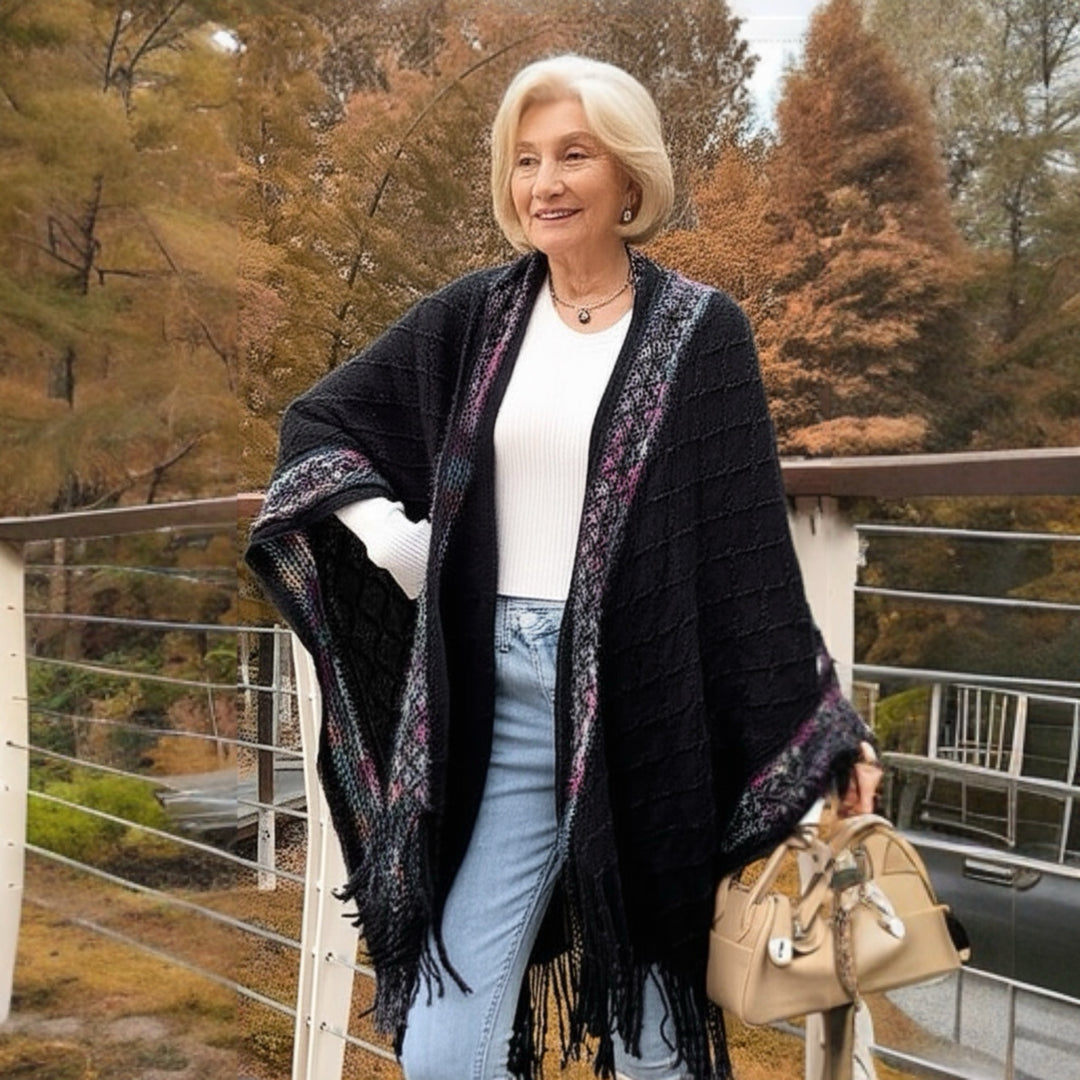 DEIA Poncho Hooded cape shawl wrap Free Size-More colors Available