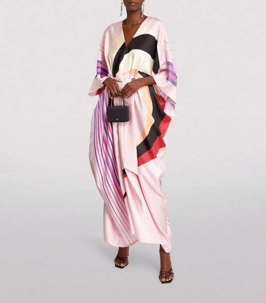 Pink Classic MIDI Front tie kaftan Maxi AU 10-22