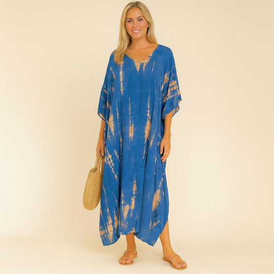 So Blue Maya Rayon Cotton Kaftan 12-22