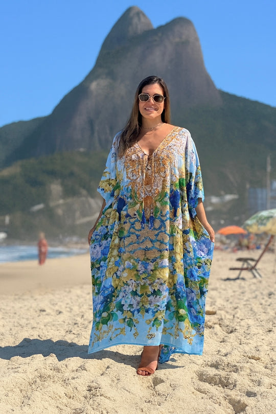 Coco Bella floral kaftan Maxi 12-20
