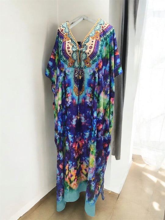 Mauves Maya Resort Wear Kaftan-Front tie with embellishments.Sizes Available AU 16-30