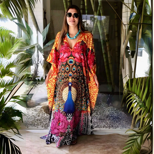 Coco Bella Silk Mix Front Tie Kaftan 12-20-More designs available