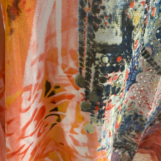 Kyra High low Silk Tunic Top kaftan AU 12-22