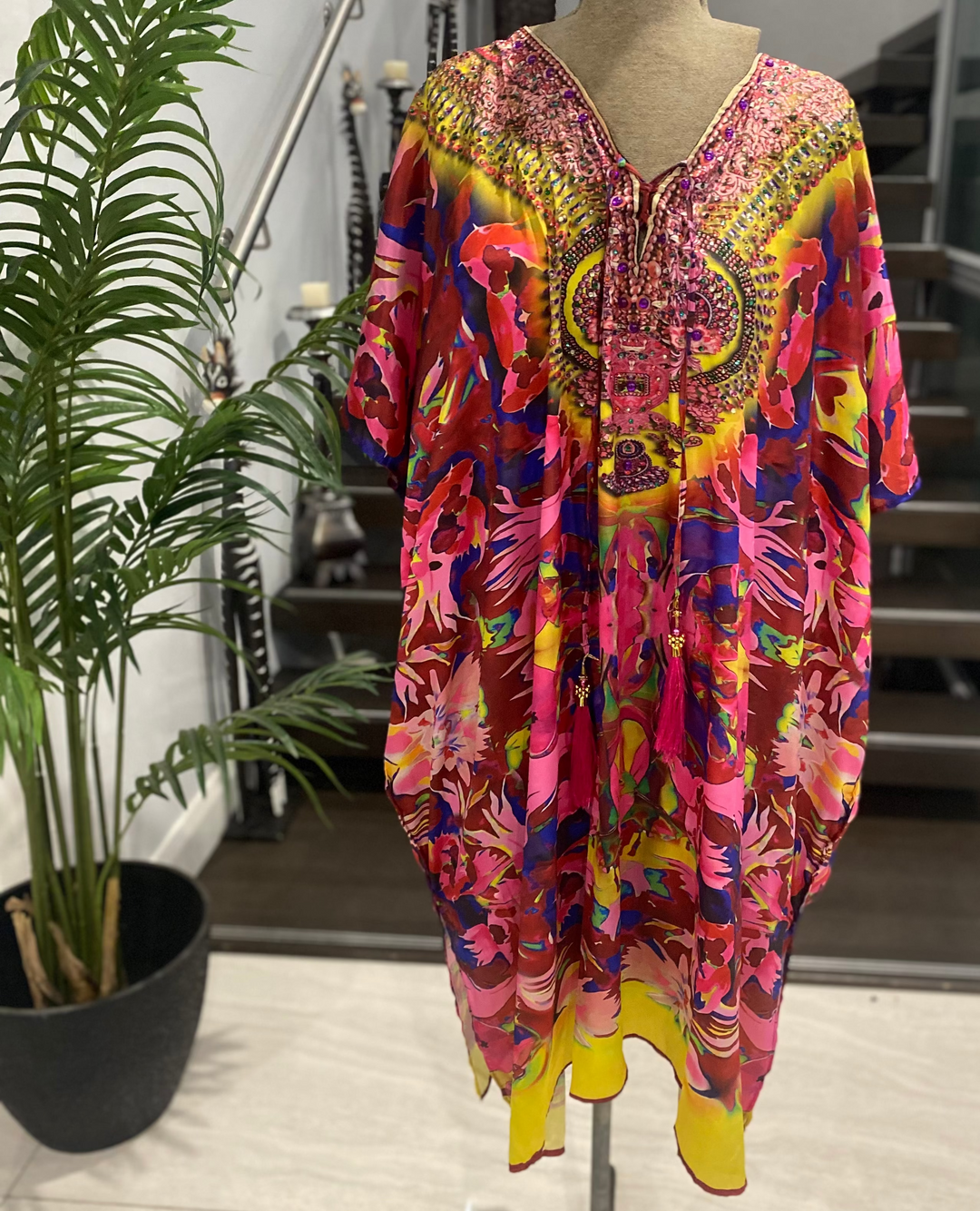 Kyra Embellished Tunic Top Blouse Kaftan AU 12-26