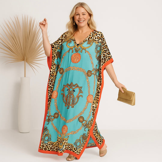 Green Safari Embellished Maya kaftan AU 18-26