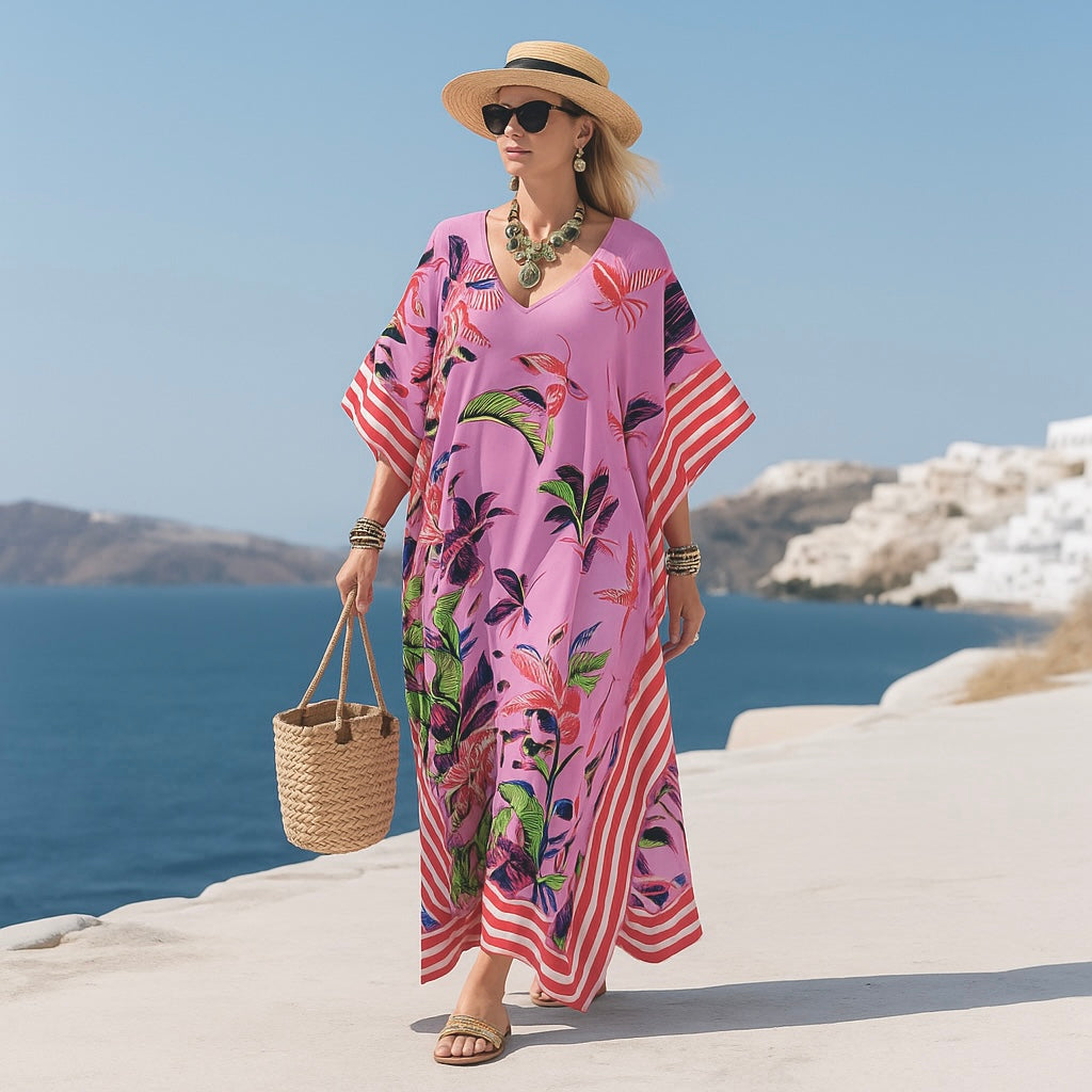 Maya Bohemian Tropical kaftan dress - Sizes Available AU 14-30