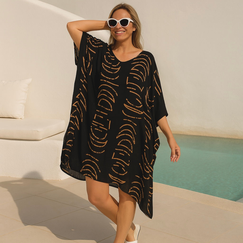 Black half moon Maya Short Top Tunic One Size 14-26