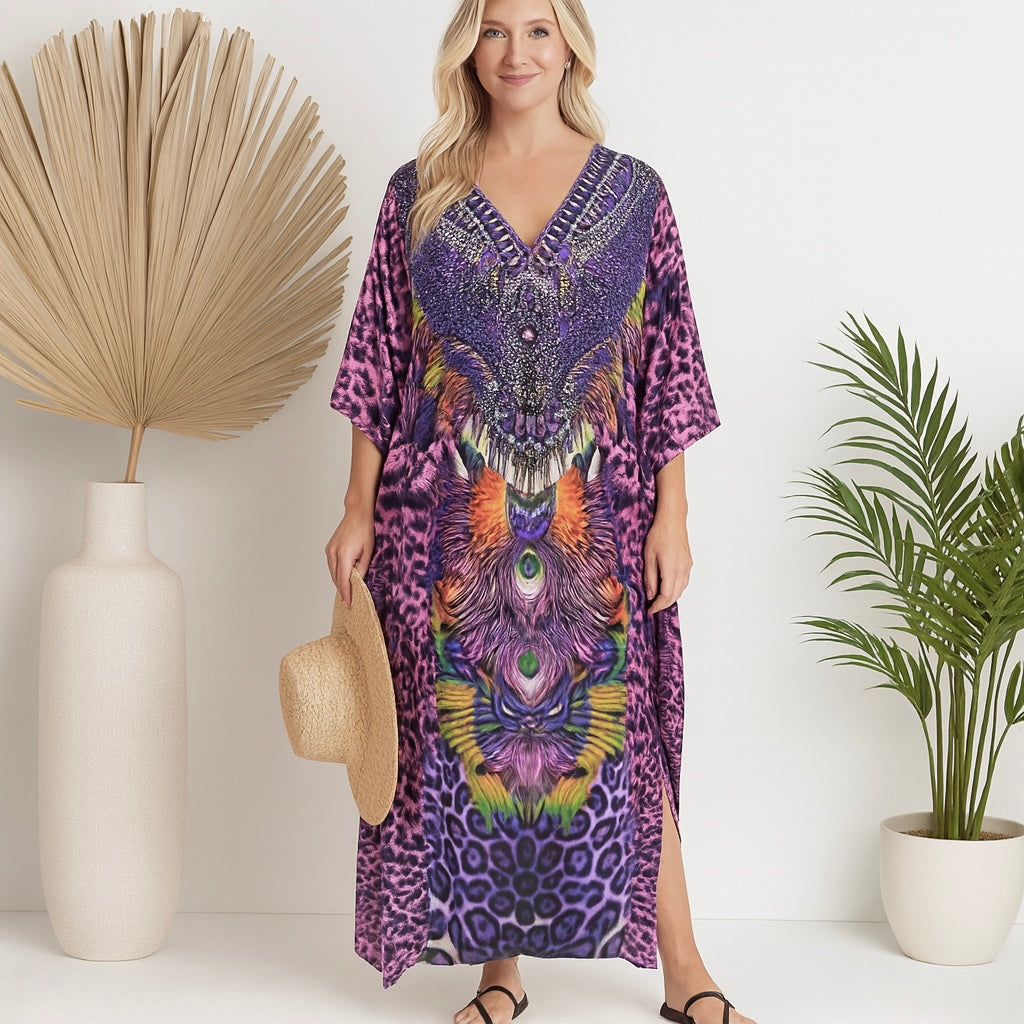 Violet Mia Long Kaftan-One Size AU 10-22