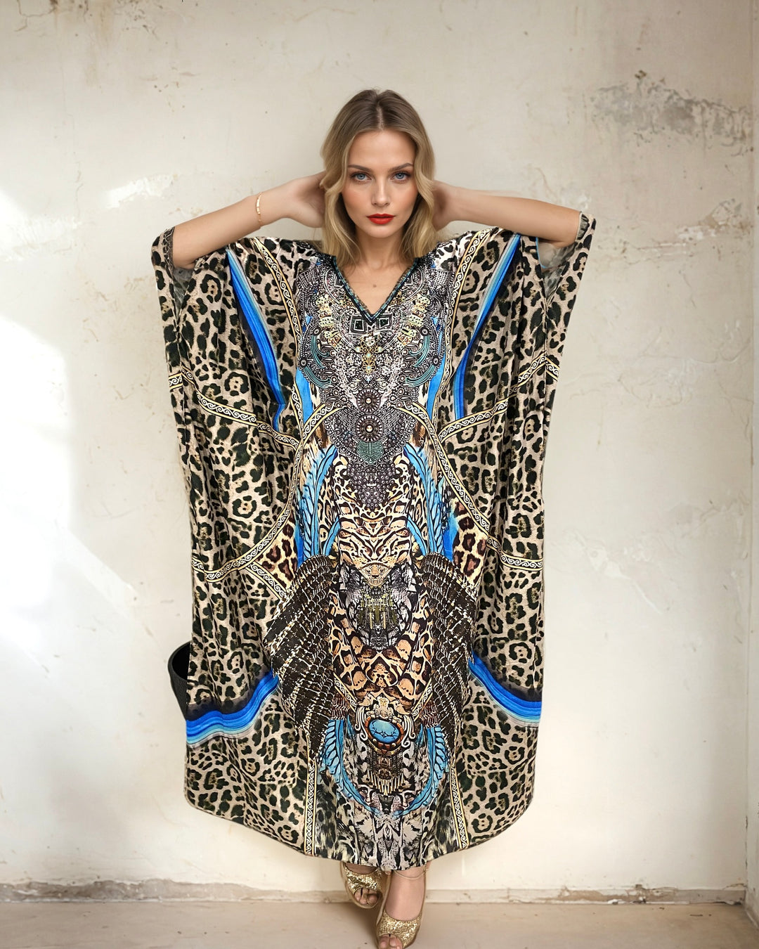 Blue Embellished Maya kaftan Sizes Available AU 12-32