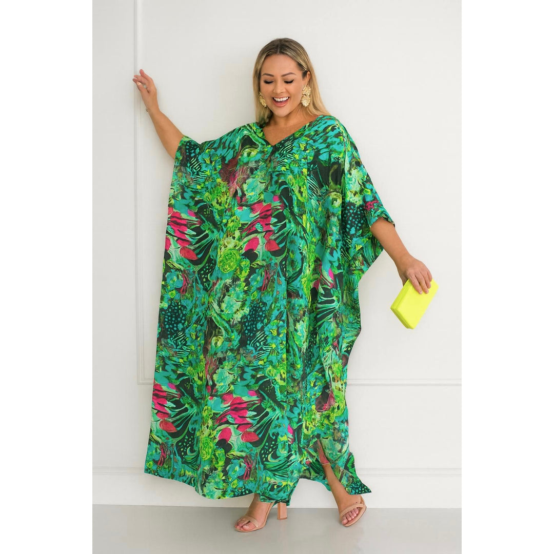 Maya Green Bohemian kaftan- Sizes Available AU 14-30