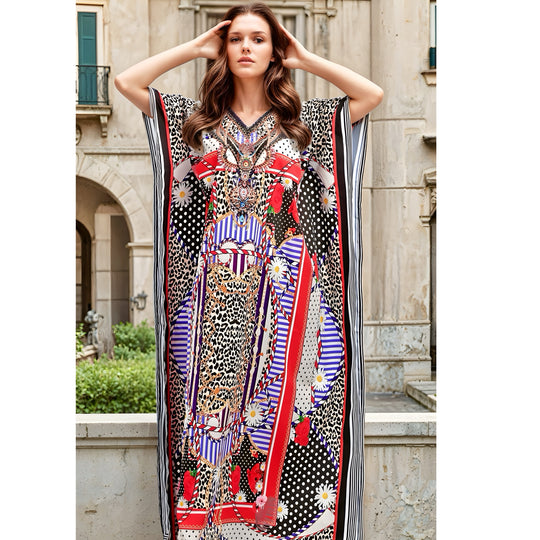 Purple Boho Embellished Mia kaftan AU 10-18