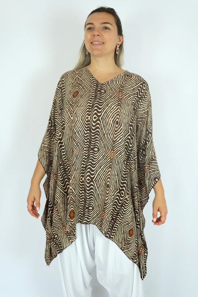 Brown Maya Short Top Tunic One Size 14-26