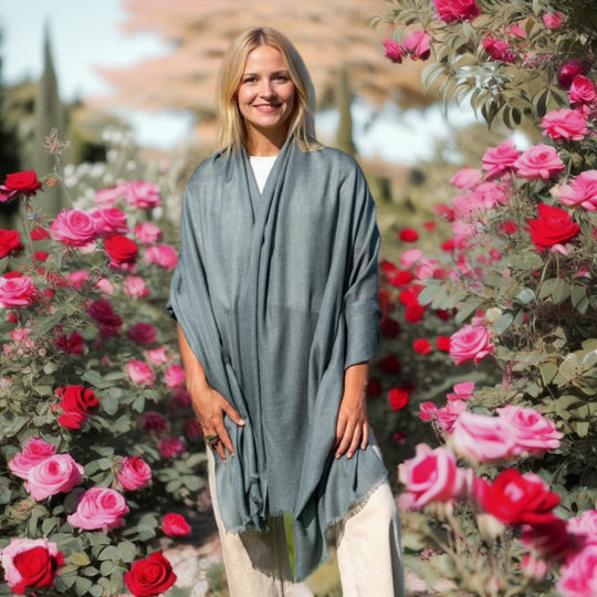 Grey Julian 100% Ultra fine Pashmina cashmere oversized scarf/ wrap/ shawl