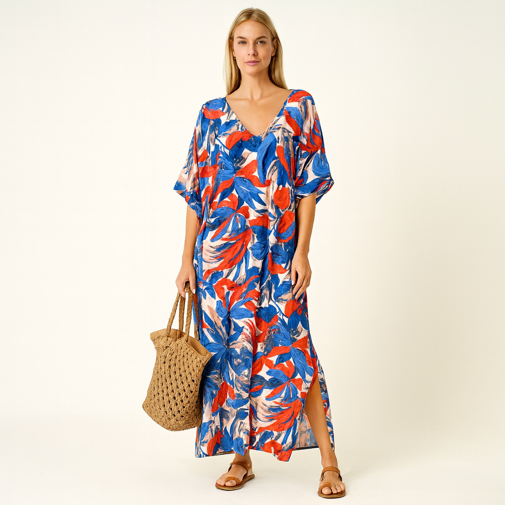 Maya Cool Breezy Rayon Resort Kaftan Dress 12-22