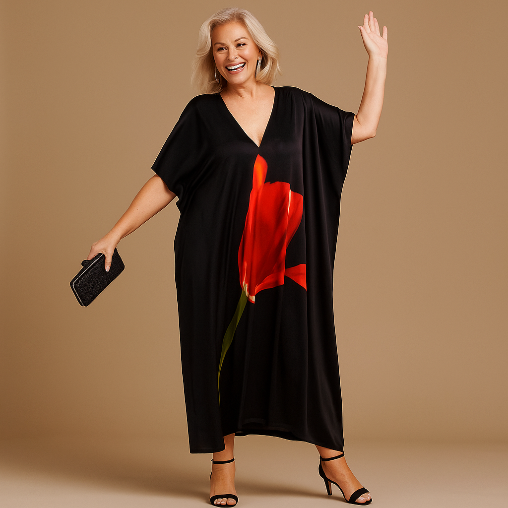 Black Boho Rayon Maya kaftan dress - Sizes Available AU 14-30