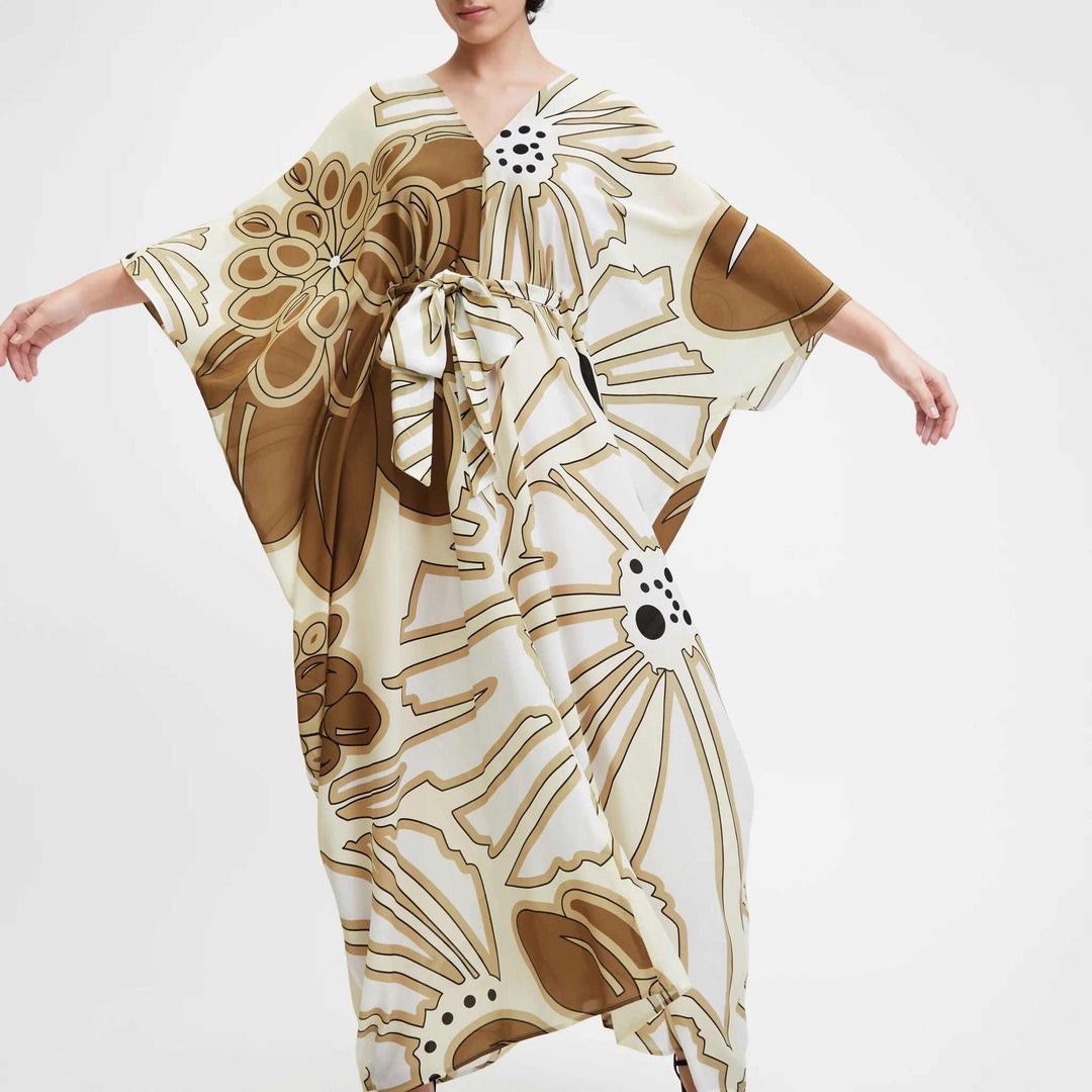 Maya Women's Kaftan in Luxurious Floral Abstract