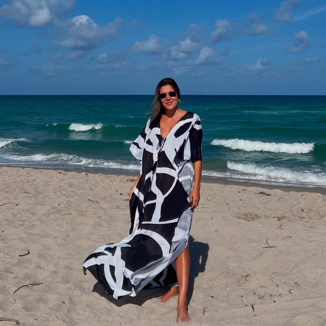 Coco Bella Black n White kaftan 12-20