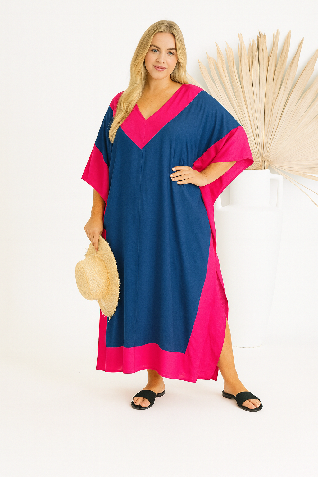 Maya Cotton Kaftan- Handmade-O/S AU 12-20