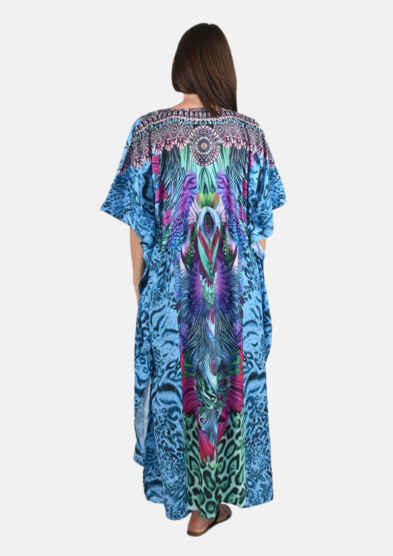 Blue Mia Long Kaftan-One Size AU 10-22