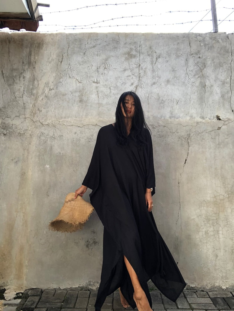 Maya Black Casual Kaftan Dress -Sizes Available AU 12-30