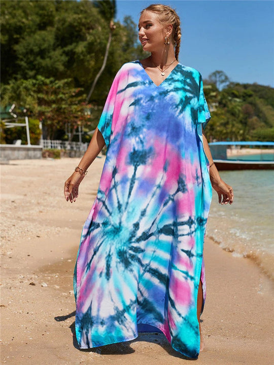 Mia Tropical cotton bamboo kaftan O/S AU 10-20 - Mklane