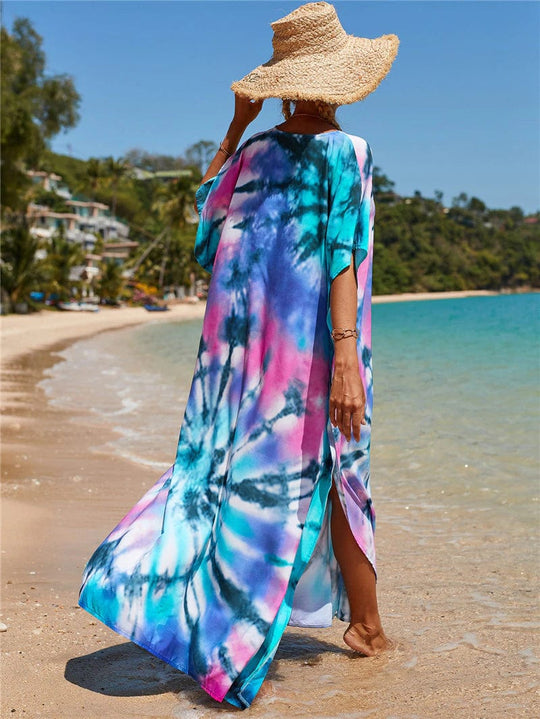 Mia Tropical cotton bamboo kaftan O/S AU 10-20 - Mklane