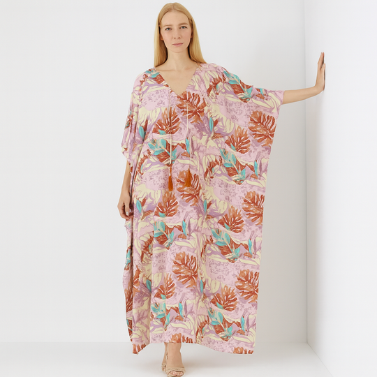 Rusty palms Maya Kaftan Dress with Front tassels Sizes Available AU 12-26