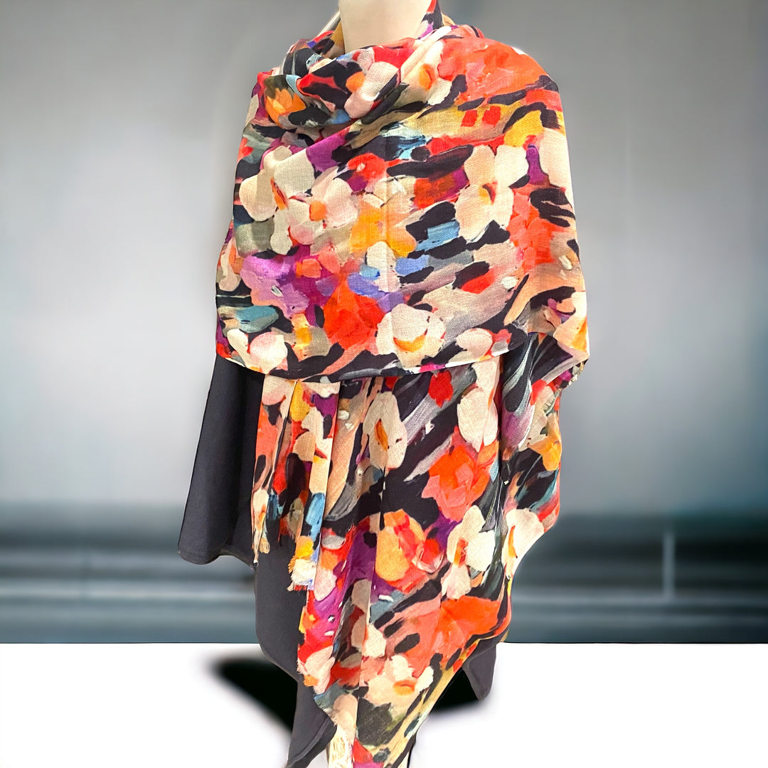 Wearable art 100% Cashmere Julian Scarf /Wrap-Perfect Spring Layer-More Designs Available