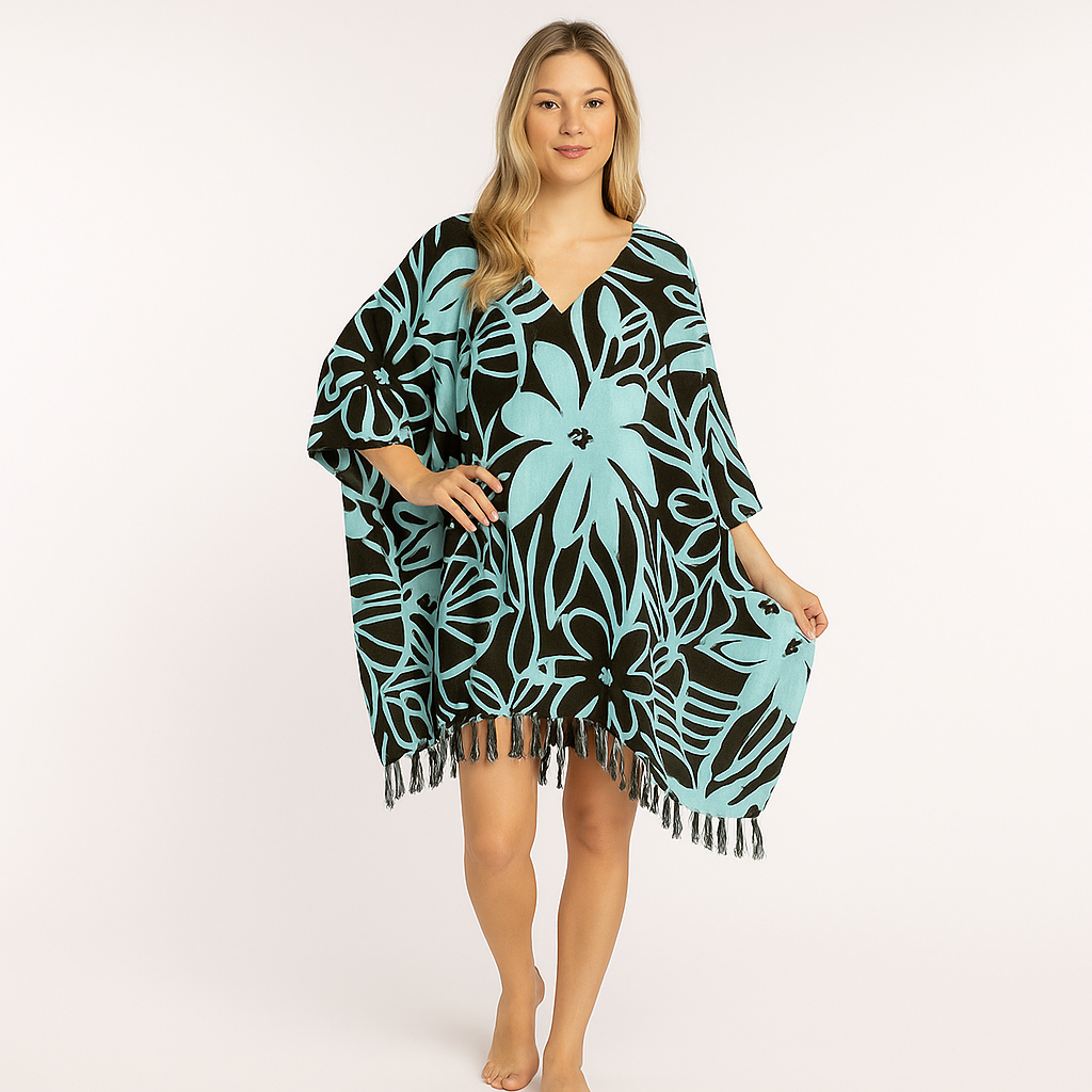 Maya Short Kaftan with Tassels-One Size AU 16-26