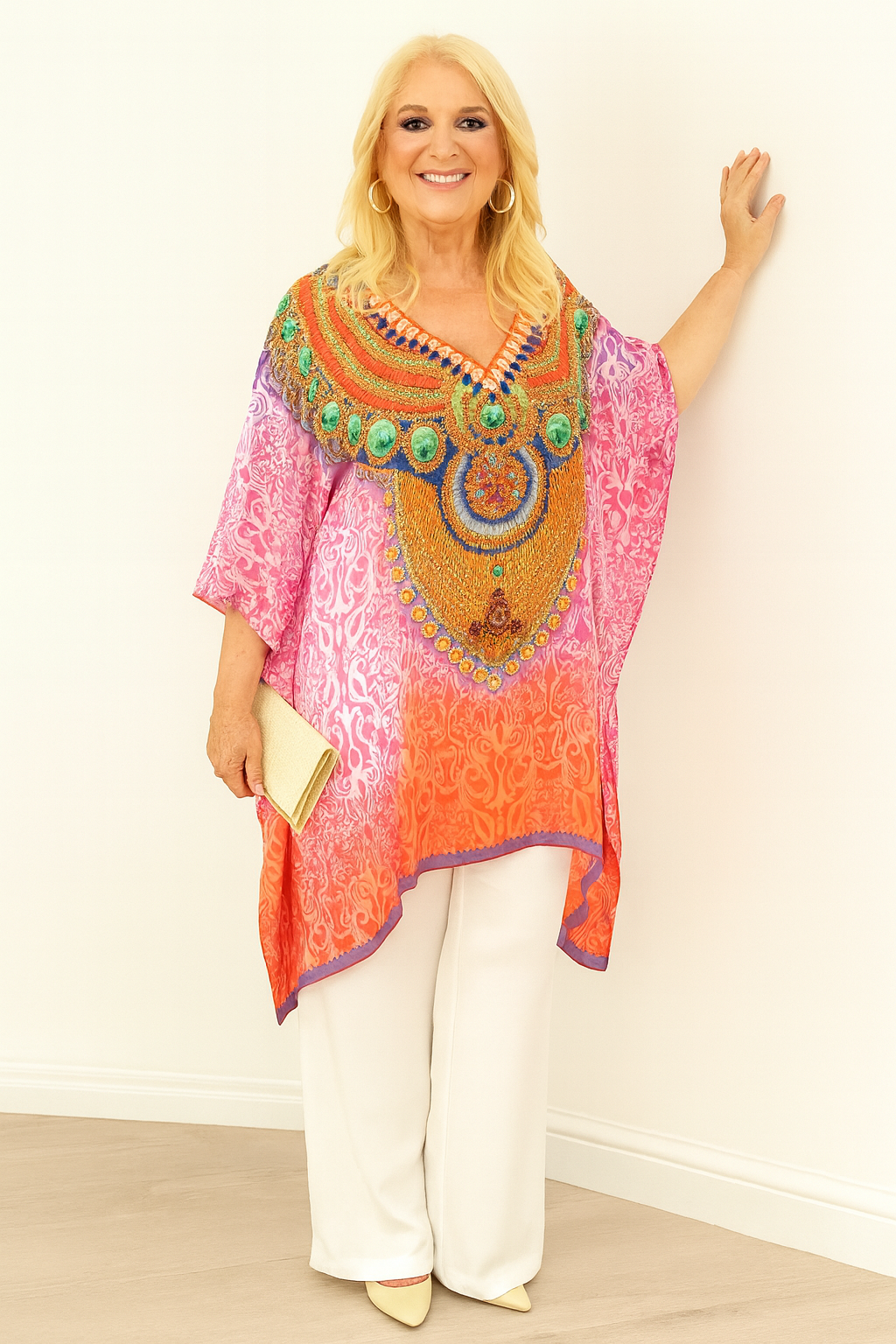 Tropicana Kyra Viscose Silk Embellished Top AU 12-20