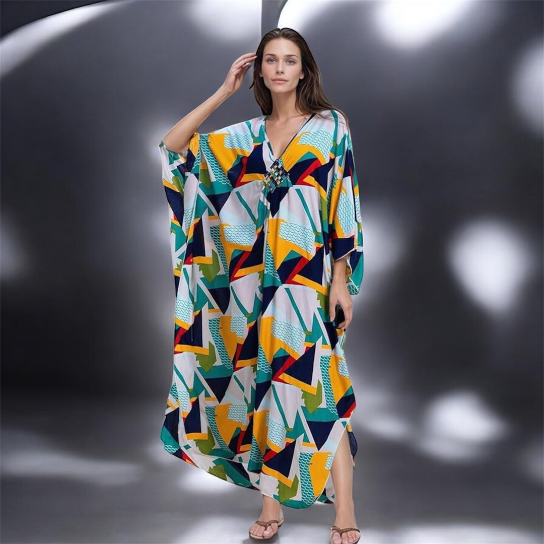 Maya Tropical Loose, Casual Long Kaftan -  AU 8-20