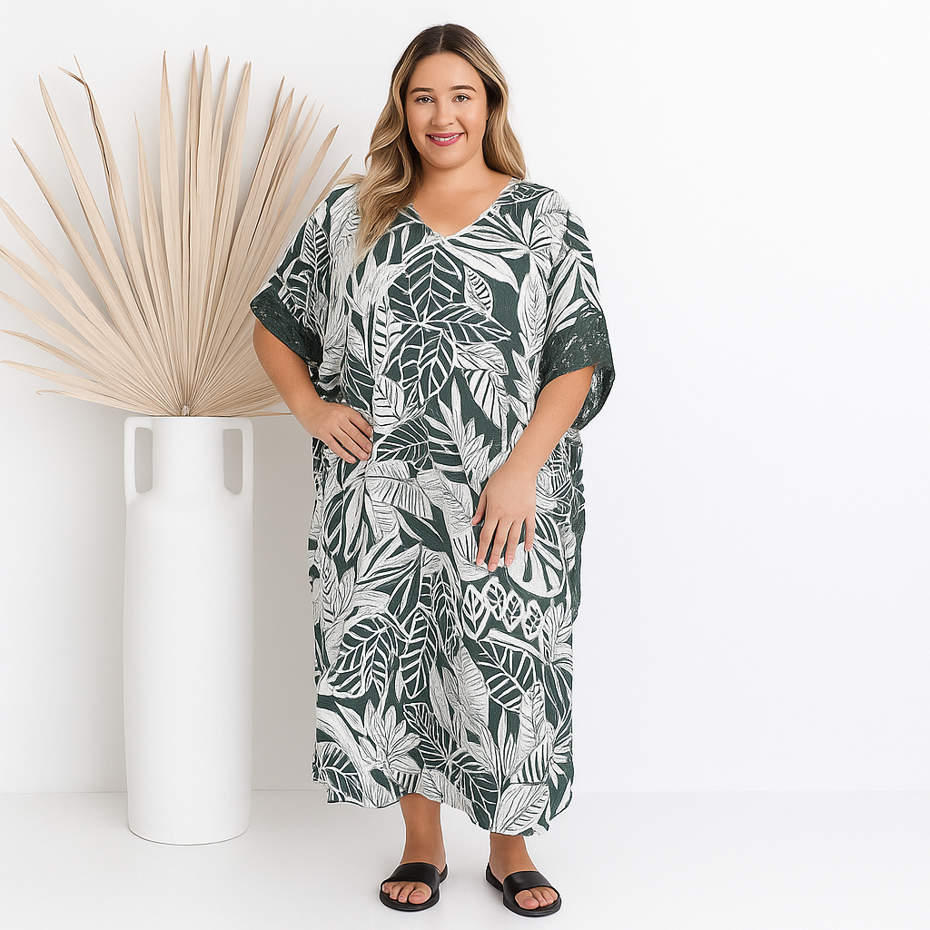 Plus Size Rayon Maya Kaftan Dress One Size Fits All 16 to 26