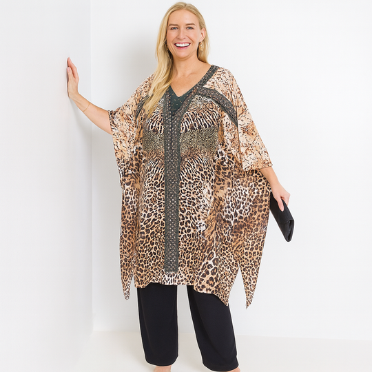 Kyra Embellished Tunic Top Blouse Kaftan AU 12-26