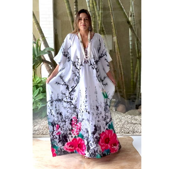 Coco Bella Silk Mix Front Tie Kaftan 12-20-More designs available