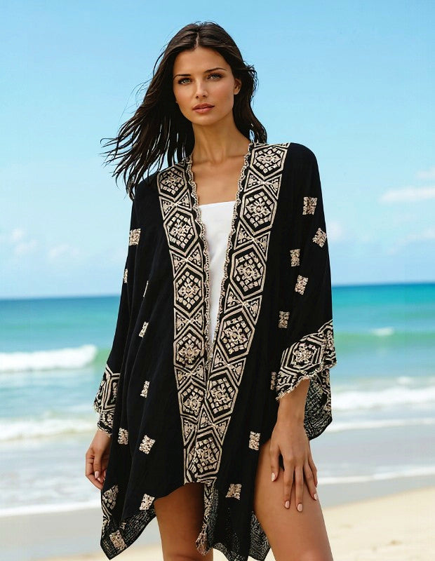 Maya Embroidered Cover up Kimono OFSA AU 10-22
