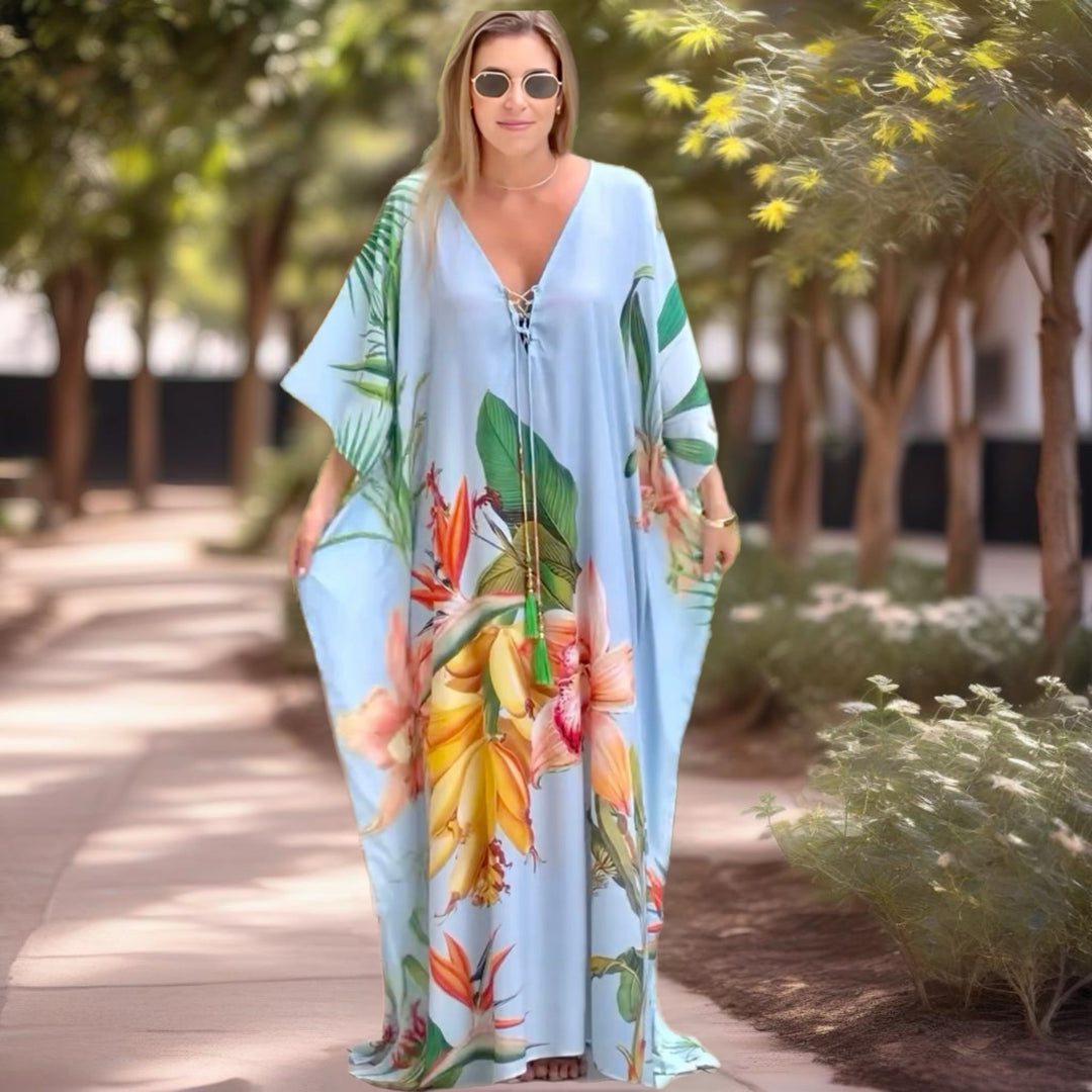 Coco Bella Silk Mix Front Tie Kaftan 12-20-More designs available