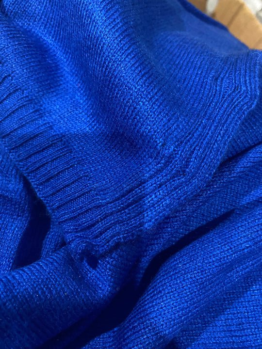 Julian 100% Cashmere Knitted Extra large Travel Wrap/Shawl-Royal Blue