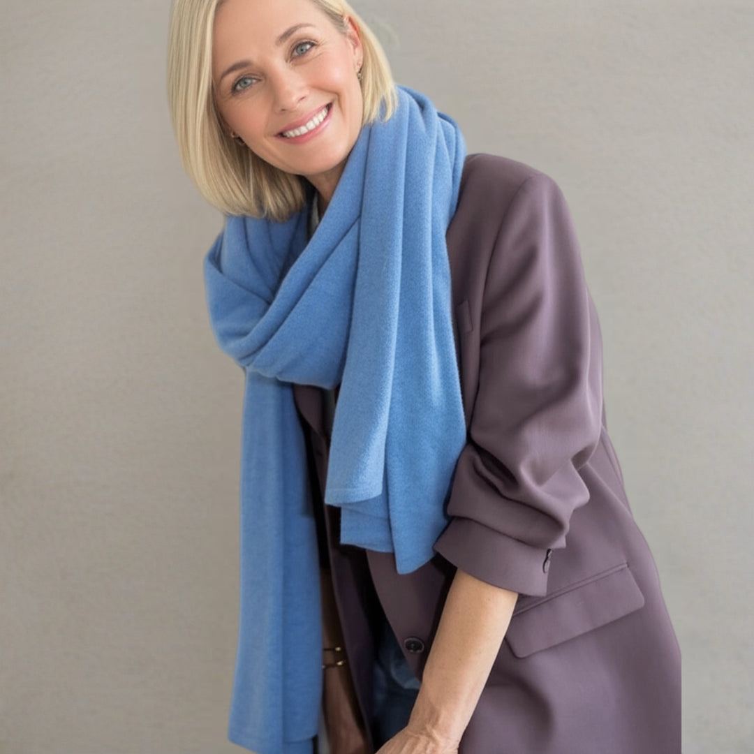 Blue Julian 100% Knitted Cashmere Extra large Travel Wrap