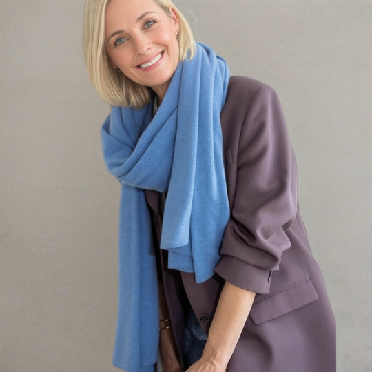 Blue Julian 100% Knitted Cashmere Extra large Travel Wrap