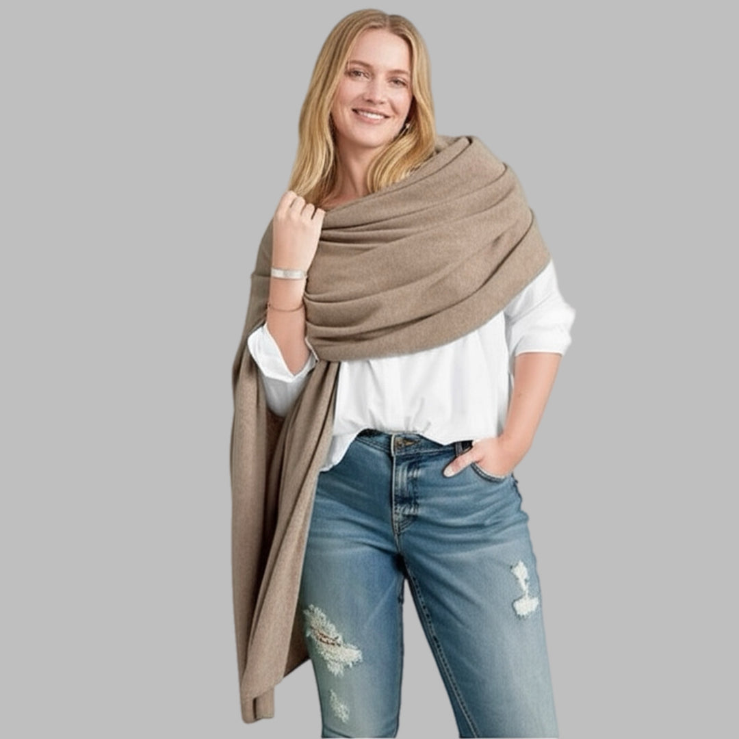 Julian knitted Pure Cashmere Maya scarf/ shawl/ Travel wrap-Colours available-Extra Large